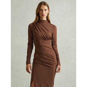 REISS KELLY Jersey Ruched Midi Dress